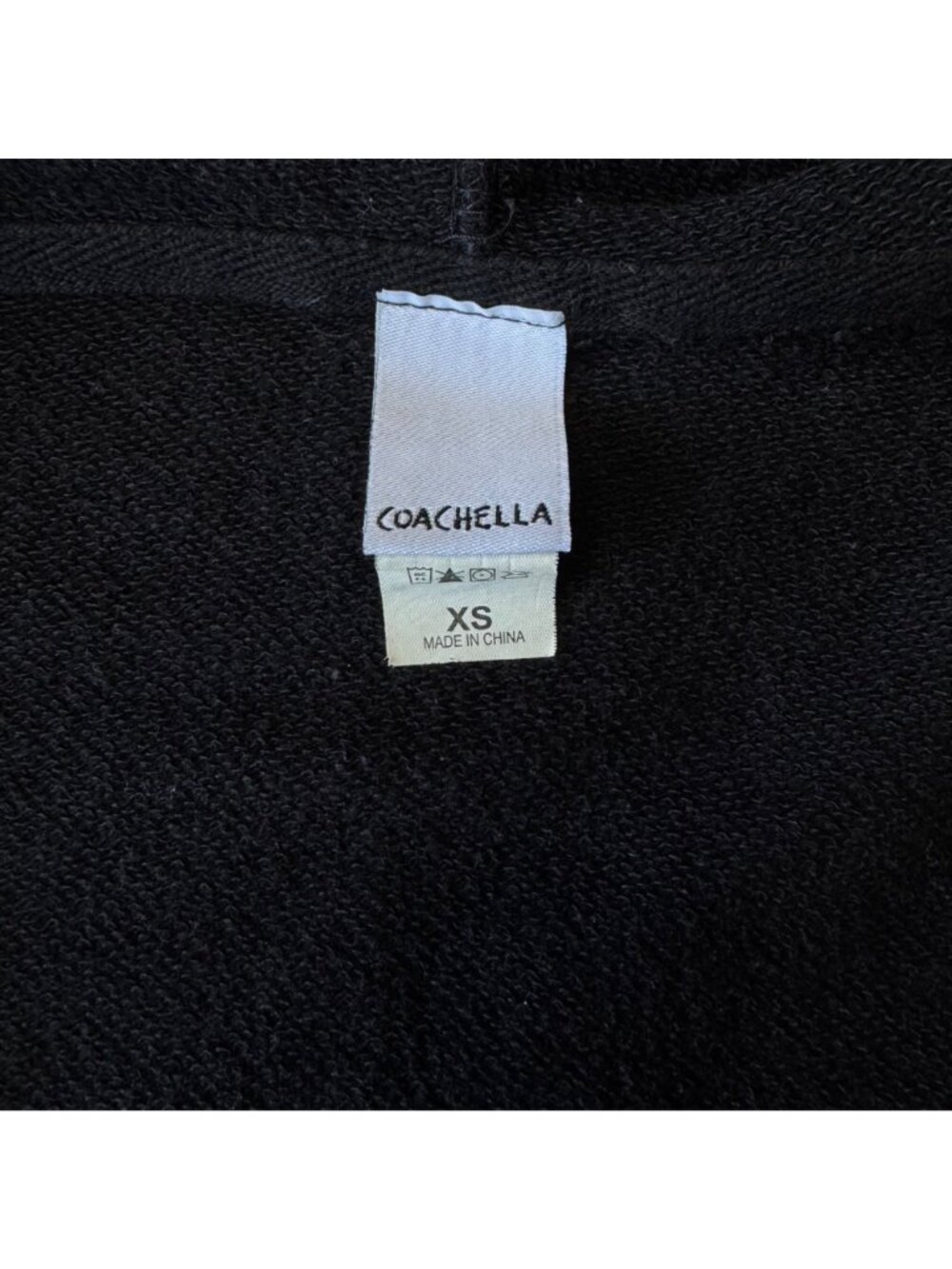 COACHELLA Black Zip-Up Hoodie Sweatshirt XS Official Classic Logo Festival - Picture 8 of 9